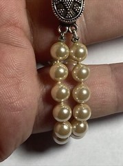 Bracelet 2 strand faux pearls Sterling Clasp Vintage Unused Mint Condition