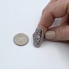 Sterling Silver ring 6.5 CZ Bella Luce Vintage Art Deco Edwardian 6gr JTV