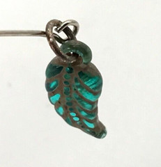 1970’s Stick Pin Transparent Glass or Stone Leaf
