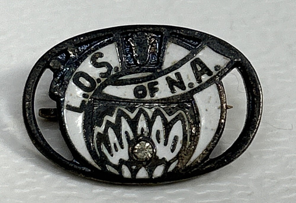Vintage Sterling L.O.S. Of N.A. Rhinestone Pin