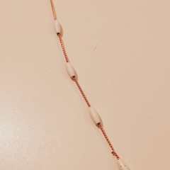 Authentic Vintage Trifari Gold White Milk Glass Bead 22″ Matinee Necklace T Tag