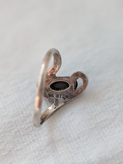 VTG Sterling Silver Navajo WM Wheeler Co. Bezel Abalone Inlay Cabochon Ring S4