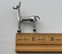 Alva Studios Llama Alpaca Brooch Pin Folk Art Silver Plated Pewter Vintage