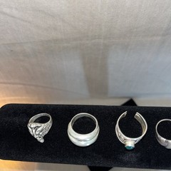 ❤️VTG LOT OF 6 STERLING RINGS FOLKLORE, MALACHITE ETC. 31g ‘READ DESCRIPTION’
