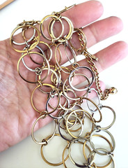 Vintage 3 Strand Circle Chain Gold Tone Layered Necklace 18.25″ Adjustable