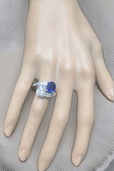Vintage Platinum Toi Et Moi Ring 5.77CT.Natural Blue Sapphire Diamond GIA Cert