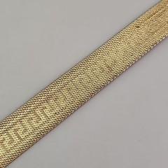 Vintage Mesh Chain Bracelet Victorian Revival Greek Key Tassel Gold Tone 7.25″