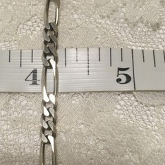 Vintage Sterling Silver Figaro Chain Necklace Italy 925 29″ layering statement