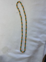 Vintage 1960s Plastic Bead Necklace Lot (5) Signed Hong Kong MCM Melon Beads