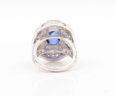 3.45Ct Art Deco Style Lab Created Diamond Anniversary 14K White Gold Finish Ring