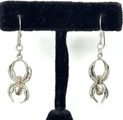 Vintage Sterling Silver 925 Spider Earrings Gothic Halloween Arachnid Studs