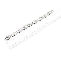 KARL LAINE 835 Silver Vintage Modernist Anchor Mariner Link Bracelet 7.5″
