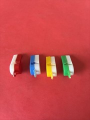 4 Vintage Charm Bracelet Whistles in different colors, 1.25″ Tall, All 4 Work