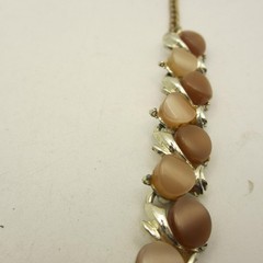Vintage Thermoset Necklace Brown Gold Tone 20 Inches