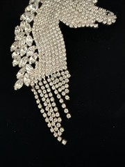 Crystal Horse Brooch Pin Custom Handmaid Rhinestone Vintage 3 x 3.5 inches