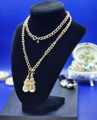 VTG Sarah Cov Parade Baroque Faux Pearls Detachable Pendants gold tone necklace