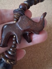 Vintage African Safari Style Statement Piece With Hand Carved Animals And Beads