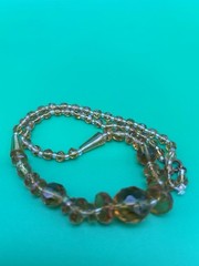 Antique Art Nouveau Cut Crystal Amber Costume Jewelry Necklace Art Deco – 01