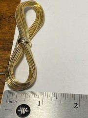 Vintage Gold Tone Multi Wire Ribbon Bow Infinity Mid Century Brooch 3.25in Long