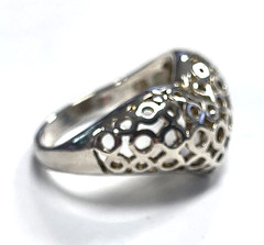 Estate 925 Sterling Silver Filigree Dome Heart Ring Size 8