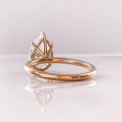 10K Yellow Gold Finish 2.00CT Pear Cut White Moissanite Women’s Solitaire Ring