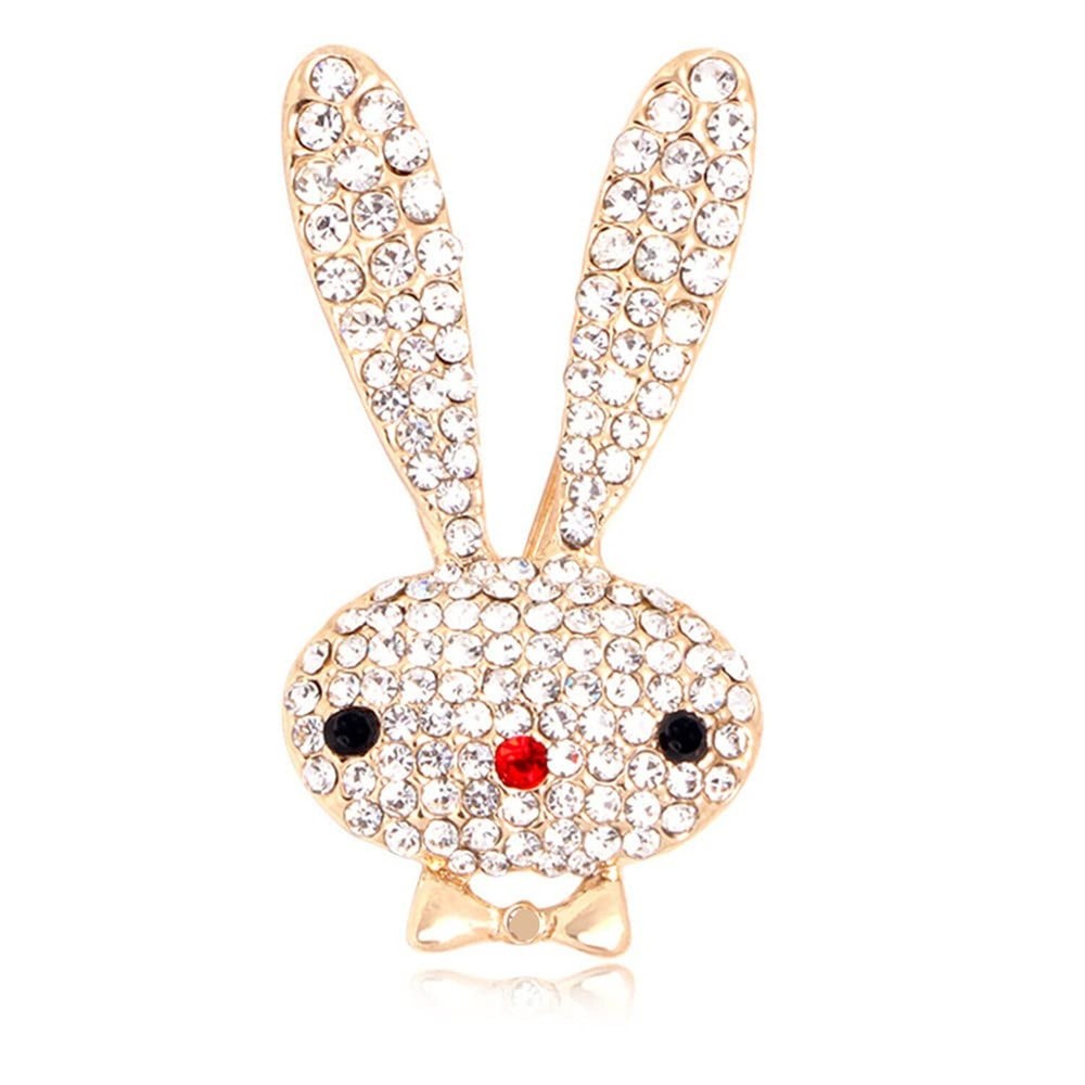 Twinkle Rhinestone Rabbit Animal Brooch Pin for Women Girls Teens Pave Crysta…