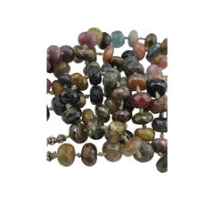 32″ Genuine Multi Tourmaline Faceted Hand Knotted Gemstone Necklace 925