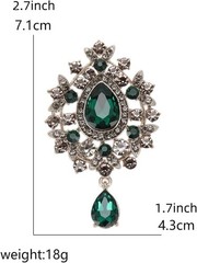 Vintage Teardrop Crystal Brooch Pin with Teardrop Pendant Elegant Rhinestone Des