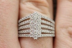 VINTAGE BRILLIANT DESIGNER STERLING SILVER 925 RING SZ 11.25 PRETTY