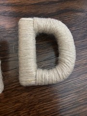 Twisted Rope Style Letter Pins S A N D Beige 3 1/2” for X-mas Stocking Or More