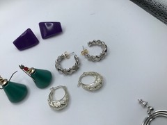 Lot of 14 Pairs Gold Silver Tone Pierced Earrings Vintage faux pearl