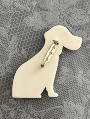 Dog vintage style acrylic brooch pin