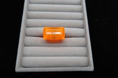 Vtg 60’s Orange Mod Acrylic Resin Glow in the Dark Ring Retro Fashion Size 5.5