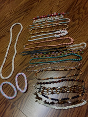 19 Vintage Beaded Necklaces & Bracelets- Lot 1 (Various Styles, Colors & Clasps)