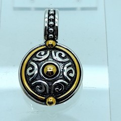 Vintage unique design style Two Tone round shape Pendant charm fashion jewelry