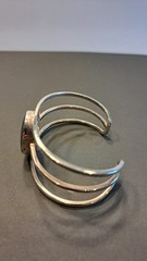 Stunning signed Sterling Silver & Abalone Cuff Bracelet “Mexico .925 ATI,” 30g