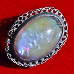 925 sterling silver brooch 5.20ct crystal opal pin 1900’s antique 3.1gr N3035