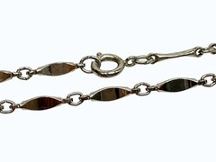 Vintage Necklace Silver Tone Dimpled Link Necklace Long 40 in chain Boho 1970s