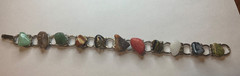 Vintage Semi Precious Gemstone Bracelet Multicolor Assorted 11 Stones 6.5 inches