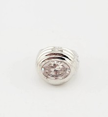 Vtg Sz 8 Ring ESPO Band Dome Oval Cubic Zirconia Swirl 14KGE Jewelry J ESPOSITO
