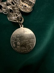 Vintage 925 Sterling Silver Charm Bracelet Loaded 7 Charms