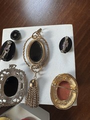 Vtg To Now Costume Jewelry Lot Cameos 21 Pieces Some Signed Carved Shell Germany