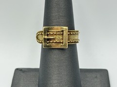 Vintage 18k Gold Studded Belt Buckle Ring Band