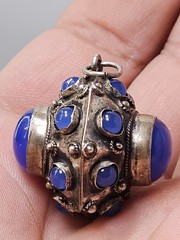 Antique 800 Silver & Blue Stone Pendant
