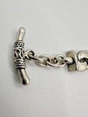 VTG Heavy Duty Silver Tone Link Bracelet Toggle 71g 8.5in Unsigned Estate Read