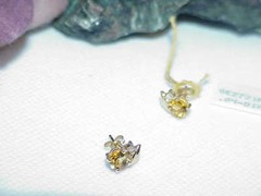 14k Yellow Gold 1.00ct Ciitrine Diamond Stud earrings Post New Tag