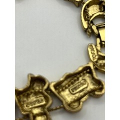Vintage 1995 BG Western Slide Charm Bracelet Gold Tone Cowboy Boot Hat Wagon