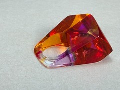 Lions International Abstract Raindown Ring Size 4.25 Vintage Lucite Modernist