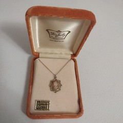 Vintage 1960s Marathon Genuine Cameo 12k Gf Gold Filled Necklace In Original Box