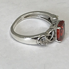 Vintage Sterling Silver Red Garnet Ring Sz6.75 3.3grams